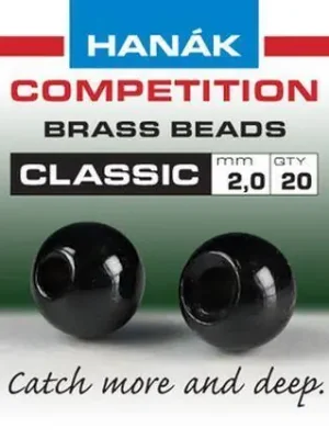 Kulička kovová Brass Beads Classic 20ks Černá - 3,8mm Omezená Nabídka