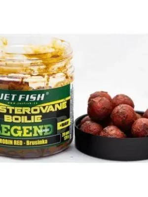 Časově Omezené Boosterované boilie Jet Fish Legend Range - 250ml - 20mm - Robin red - Brusinka