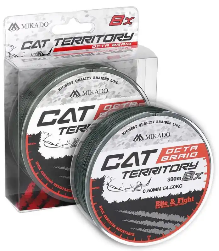 Pletená šňůra Mikado Cat Territory Octa Green 150m 43,20kg 0,40mm Nejlepší Cena