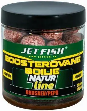 Výprodej Boosterované boilie Jet Fish Special Natur Line - 250ml - 20mm - Broskev Pepř