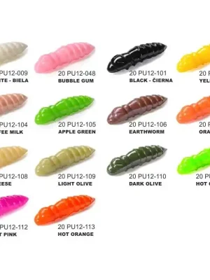 FISHUP Dipované umělé nástrahy Pupa 23mm / 12ks LIGHT OLIVE Novinka