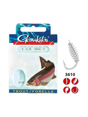 GAMAKATSU - Navázané háčky 3610N vel. háčku 2, vel. silonu 0,25mm/60cm délka Akční Cena