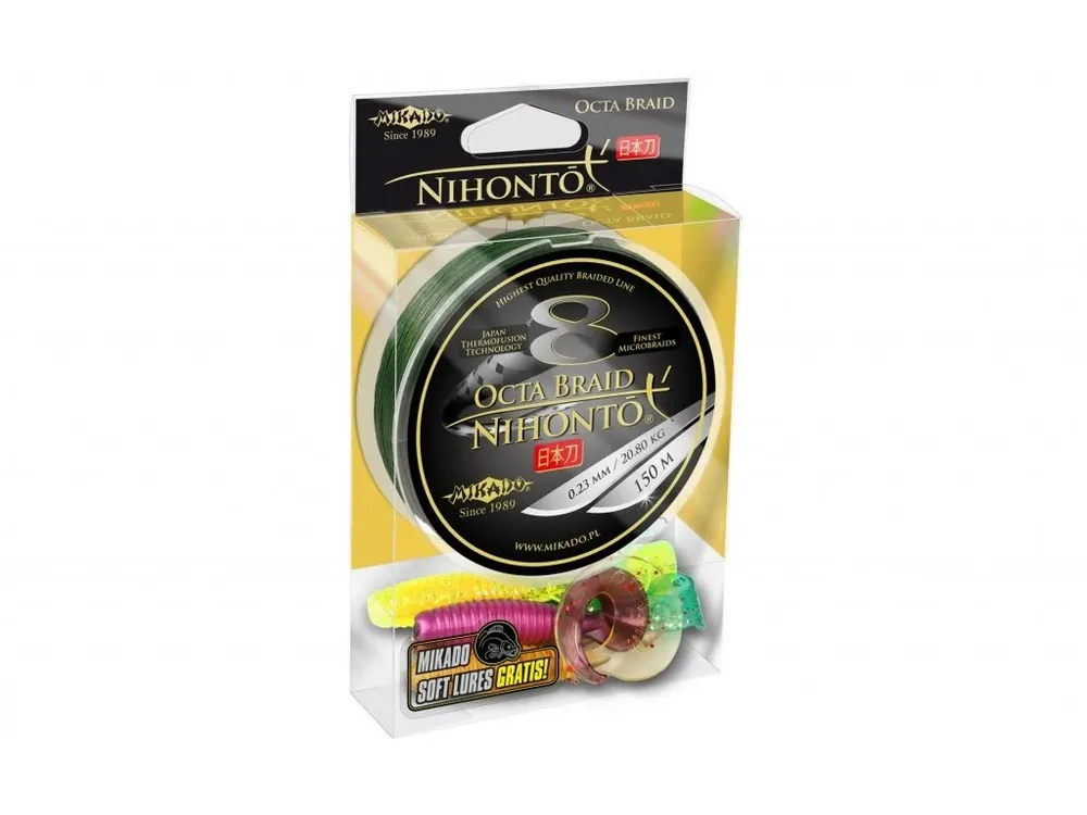 Omezená Nabídka Pletená šňůra - NIHONTO OCTA BRAID 018 150M Zelená Nosnost: 16.40kg