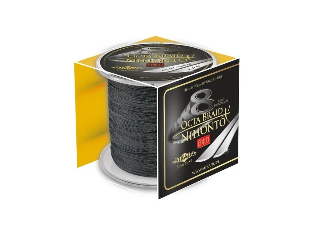 Akční Cena Pletená šňůra - NIHONTO OCTA BRAID 045 Černá 300M Nosnost: 44.50kg