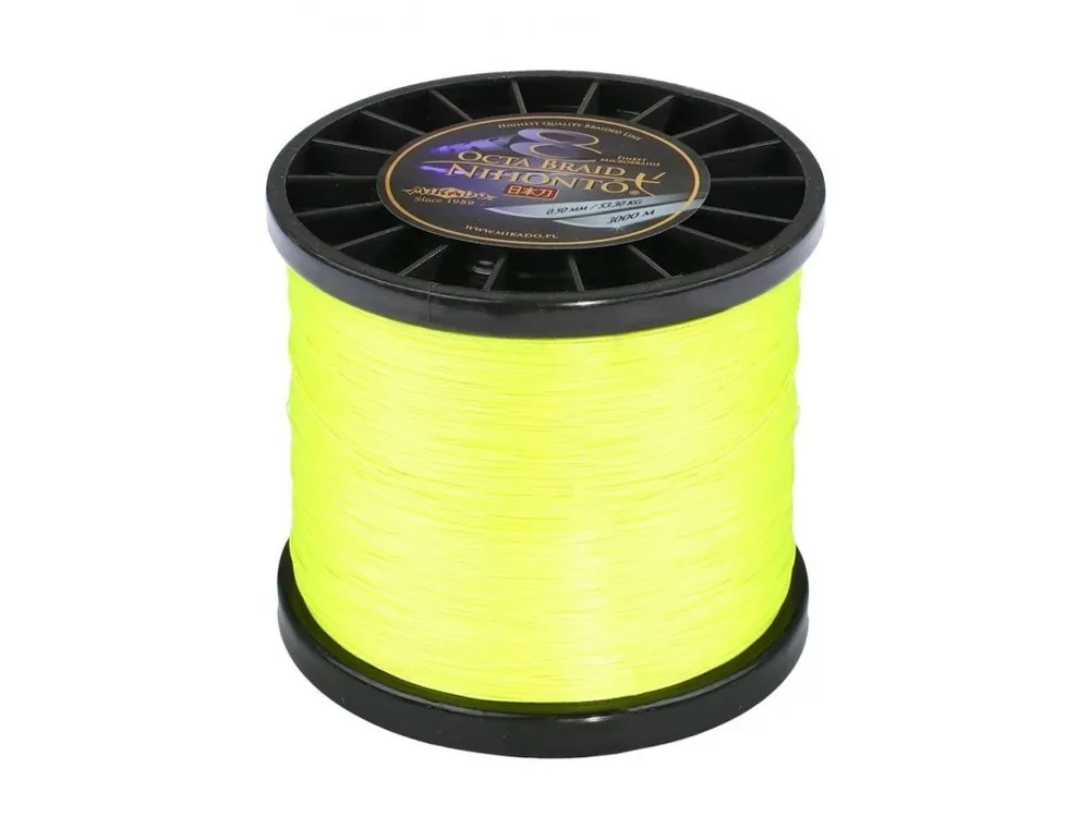 Pletená šňůra - NIHONTO OCTA BRAID 045 Žlutá 3000M Nosnost : 44.50kg Zlevněný