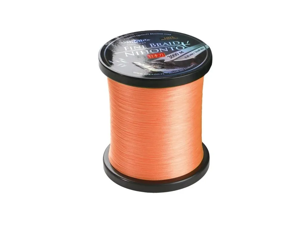 Pletená šňůra - NIHONTO FINE BRAID 050 Oranžová 3000M Nosnost : 41.80kg Horká Nabídka