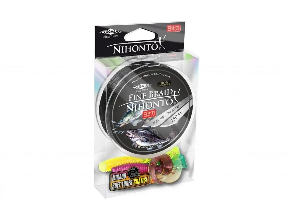 Hit Sezóny Pletená šňůra - NIHONTO FINE BRAID 040 černá 150M Nosnost : 34.90kg