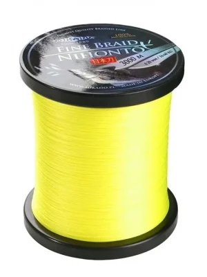 Sleva Pletená šňůra - NIHONTO FINE BRAID 018 YELLOW 3000M Nosnost : 14.40kg