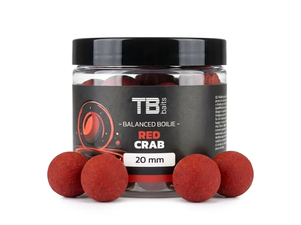 TB Baits Vyvážené Boilie Balanced + Atraktor Red Crab 100 g 20 mm Vrácení Zdarma