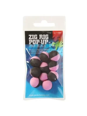 Bezpečná Platba Giants fishing Pěnové plovoucí boilie Zig Rig Pop-Up pink-black 14mm,10ks