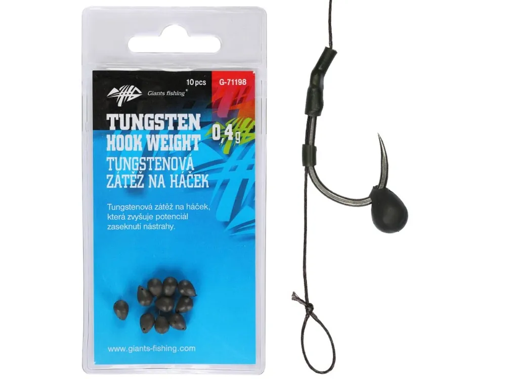 Novinka Zátěž na háček Tungsten Hook weight 0,4g/10ks