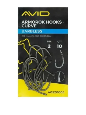 Avid Carp Háček Armorok Curve Barbless vel. 4 Jen Po Omezenou Doba