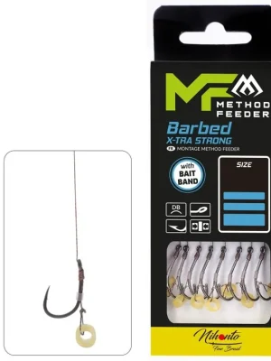 Zlevněný MF RIG - WITH BAIT BAND - BARBED HOOKS NO 10 DB / braid: 0.12mm/10cm - 8 pcs.
