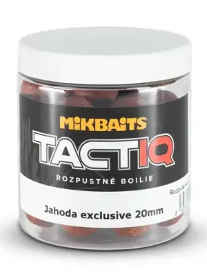 Značkový Mikbaits TactiQ Rozpustné boilie Jahoda Exclusive 20mm 250ml