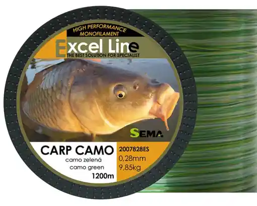 Sema Excel Line Carp Camo zelený 1200m, 0.20mm Výhodná Nabídka