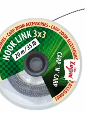 Vysoce Kvalitní Carp Zoom Návazcová šňůra HookLink 3x3 - 20m 35 lb / Hnědá