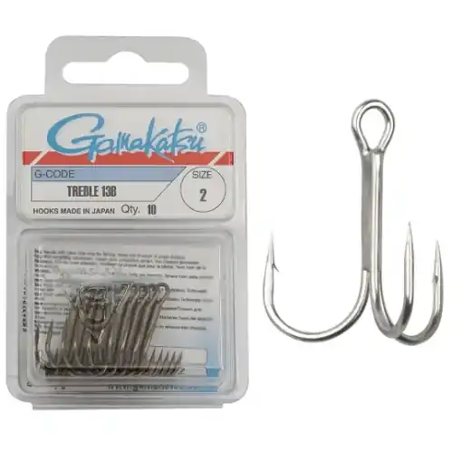 Gamakatsu 13N Treble Hooks #2 10ks Horká Nabídka
