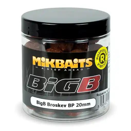Nejprodávanější BigB Boilie rozpustné 250ml Broskev & Black Pepper 20mm