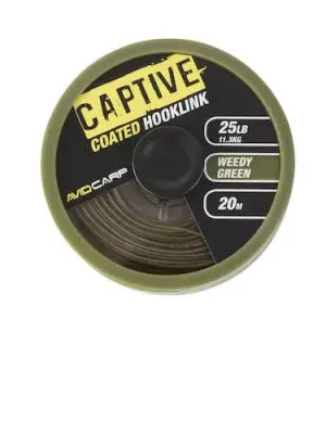 Avid Carp Captive Coated Hooklink Weedy green 15Lb Pletená návazcová šňůra Akční Cena