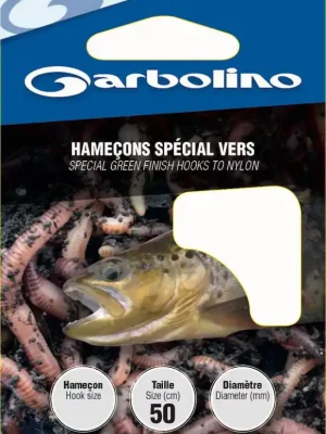 Garbolino Green Finish Hooks To Nylon 10 s lopatkou, s protihrotem Monofilní předvázaný háček 10ks Výhodná Nabídka