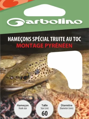 Nejprodávanější Garbolino Special Trout Hooks / Pyrenean Rig 12 s lopatkou, s protihrotem Monofilní předvázaný háček 10ks