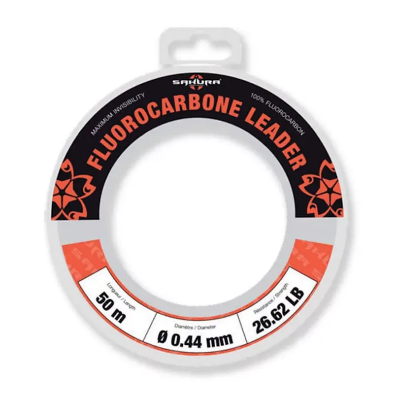 Sakura - FLUOROCarbon LEADER - 50M - 0.500 mm / 31.14 Lb. Test - 14,15 kg - Návazec - Fluorocarbon Odeslání Ihned