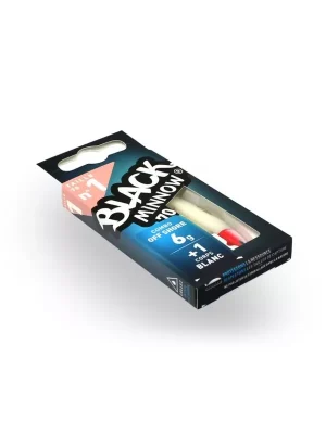 FIIISH Black Minnow 70 Combo - Mimo břeh - 1 ks červená jigová hlava (6g) a 2 ks bílé tělo (70mm) Plastová nástraha Výprodej