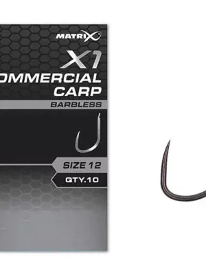 Matrix X1 Commercial Carp 16 Barbless Háček s lopatkou a bez protihrotu 10ks Zlevněný