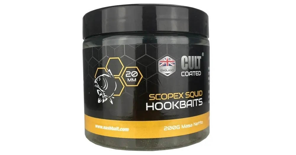 Akce Nash Boilies Scopex Squid Cult Coated Hookbaits