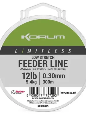 KORUM Vlasec Limitless Low Stretch Feeder Line 300m 0,30mm 5,4kg Vysoce Kvalitní