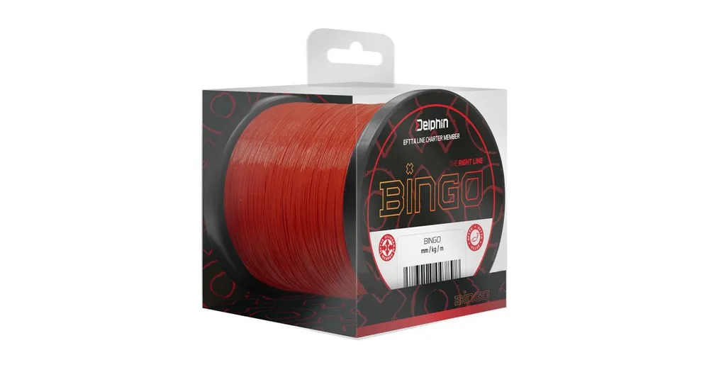 Nízká Cena Delphin Vlasec BINGO Matt Tmavě červená 1200m 0,25mm 5,4kg
