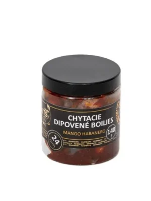 Riverbaits Chytací boilies v dipu HNV Mango Habanero 140g 16mm Nejprodávanější