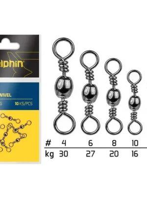 Cenový Hit Delphin Obratlík Barrel Swivel A-02 Velikost 6 27kg 10ks