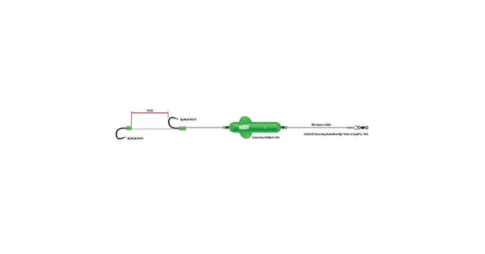 Ověřený MADCAT Návazec Screaming Basic River Rig "Worm & Squid" L 60g 160cm