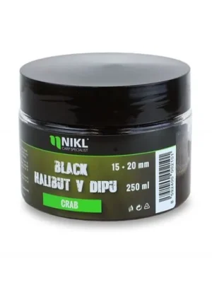 Nikl Pelety Black Halibut v dipu Devill Krill 250g 15+20mm Časově Omezené