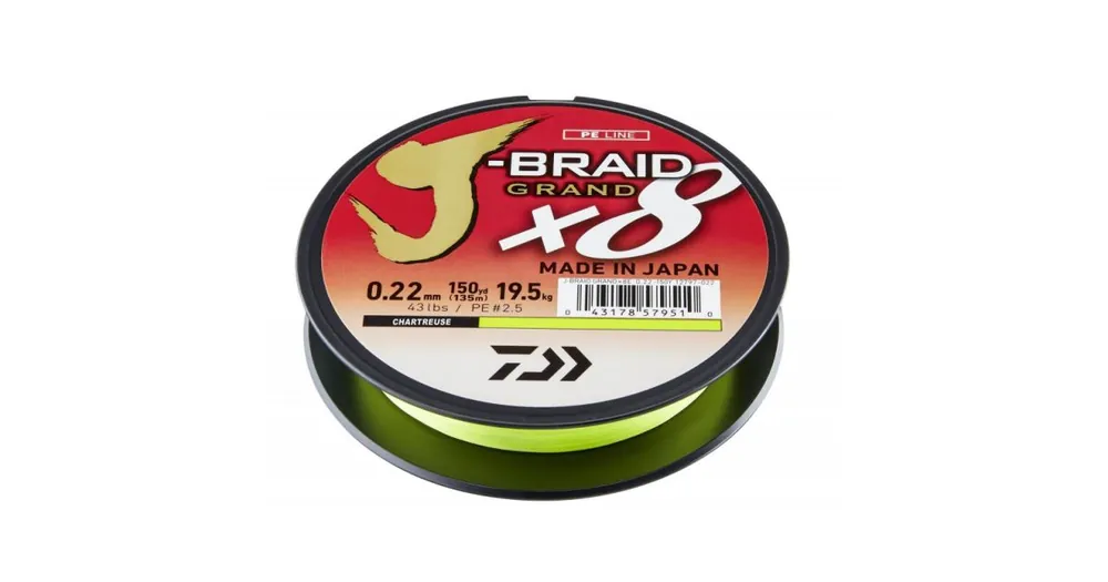 Daiwa Šňůra J-Braid Grand X8 Chartreuse 135m Super Cena