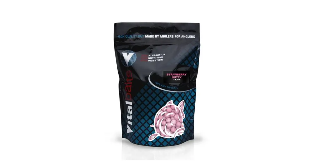 Vitalbaits Boilies Strawberry Nutty 1kg 30mm Cenová Bomba