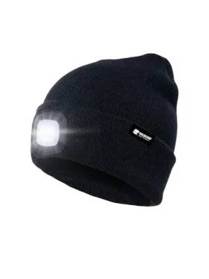 Sezónní Sleva Holdcarp Čepice LED Light USB Beanie Černá