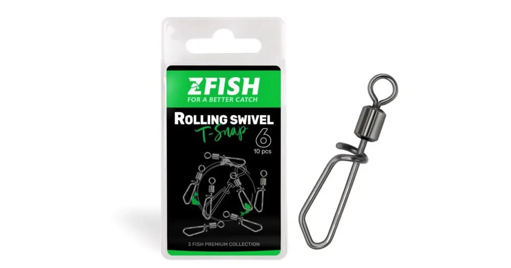 Zfish Obratlík Rolling swivel with T Snap Velikost 14 14kg 10ks Nízká Cena