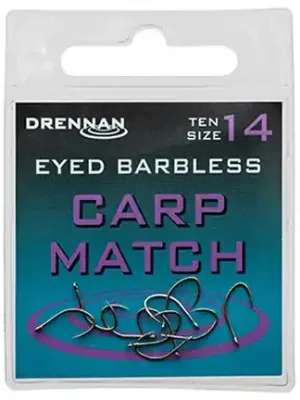 Drennan háček Eyed Carp Match Barbless10ks Kup Teď
