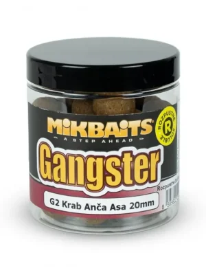 Zlevněný Mikbaits Gangster Boilie Rozpustné - G2 Krab Ančovička Asa - 20mm/250ml