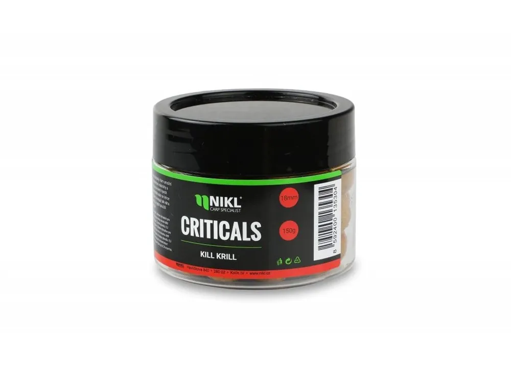 Speciální Cena Nikl - Criticals boilie Kill Krill 20 mm 150 g