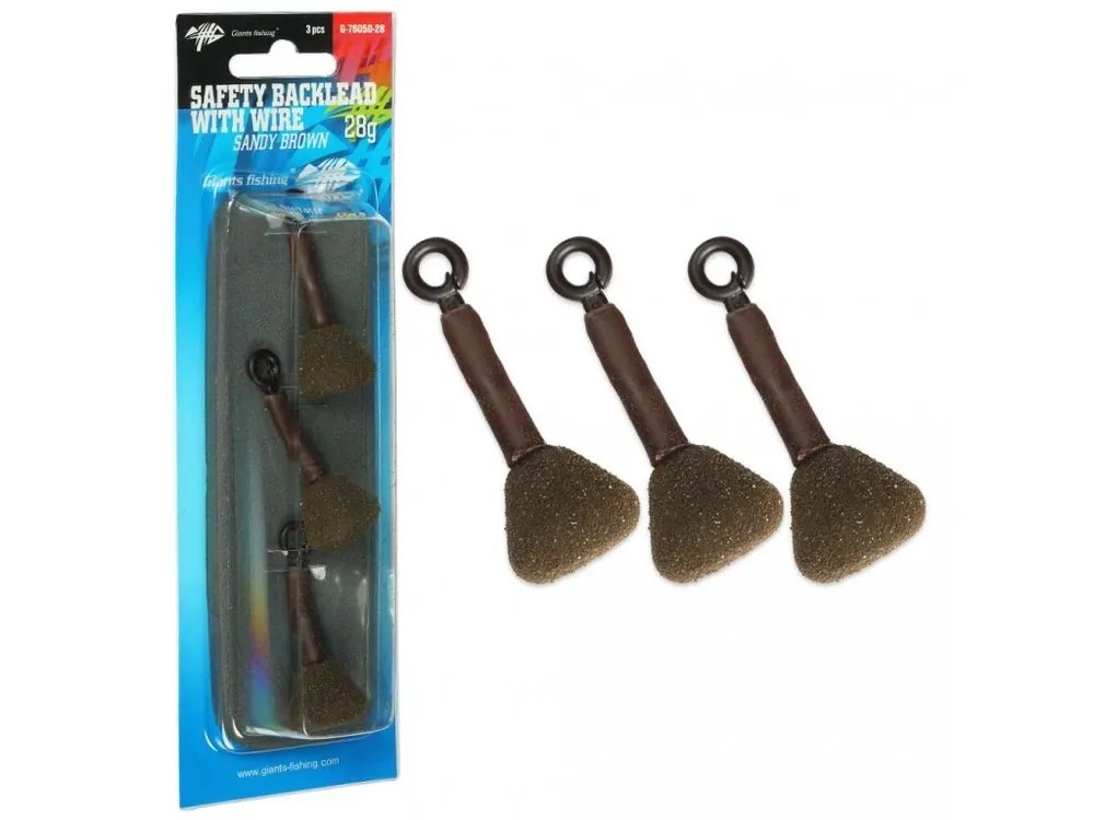 Sezónní Sleva GIANTS FISHING ZÁTĚŽ SAFETY BACKLEAD WITH WIRE SANDY BROWN(3PC) 28g