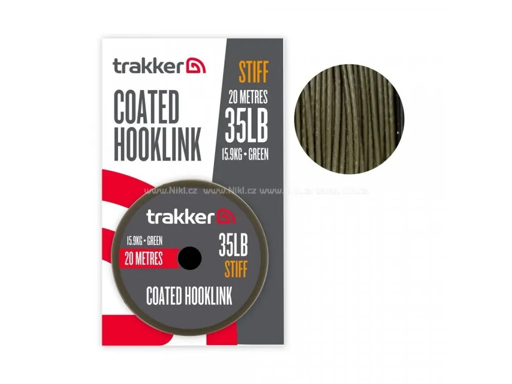 Časově Omezené Trakker Návazcová šňůra - Stiff Coated Hooklink 45lb, 20,4kg, 20m