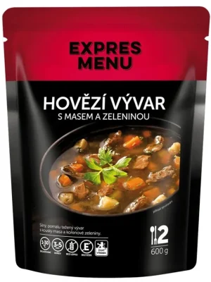 Must-Have Expres Menu Hovězí vývar s masem a zeleninou 2 porce (600 g)