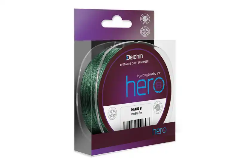 Delphin HERO 8 / zelená 0,35mm 23,60kg 1000m Rychlé Dodání