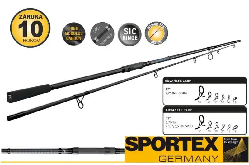Kaprový prut SPORTEX Advancer CS-2 Carp 12ft/366cm - 2,75lbs Horká Nabídka