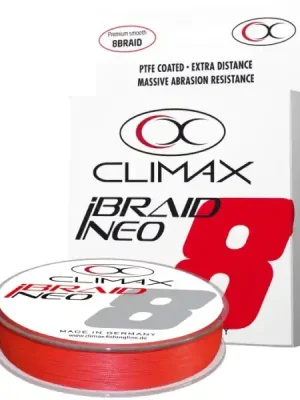 Přívlačová šňůra Climax iBraid NEO fluo -red 135m Průměr: 0,06mm / 3,2kg Sleva