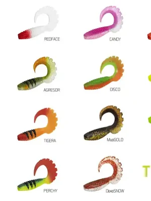 Umělá nástraha Delphin TWISTA UVs / 5ks 8cm/GREENCH Odeslání Ihned