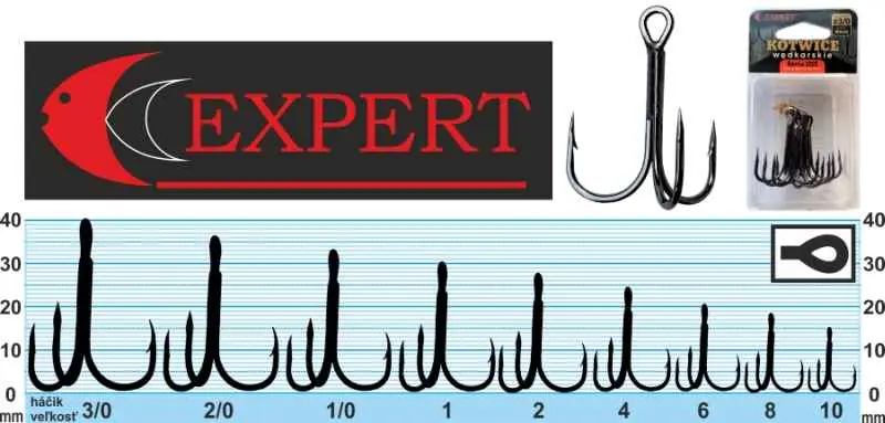 Aktuální Trojháček s protihrotem Expert 1215 černý Velikost: č. 6 Balení: 6ks